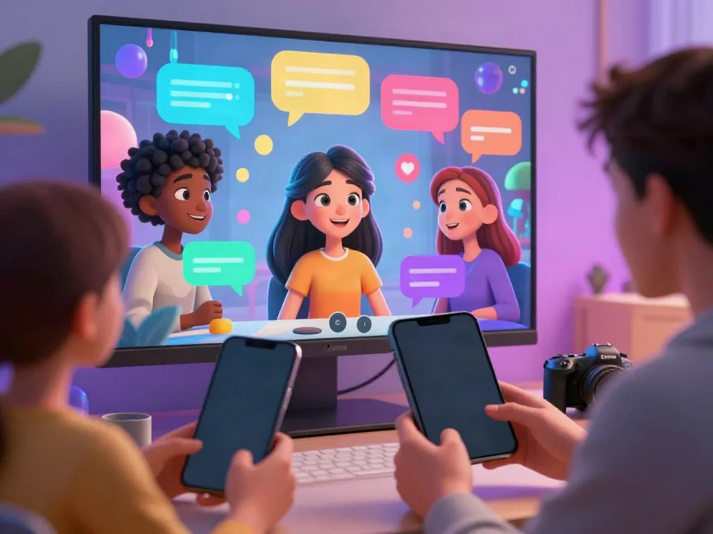 Interactive scene showcasing spicy chat AI characters in a vibrant digital world, emphasizing user engagement.