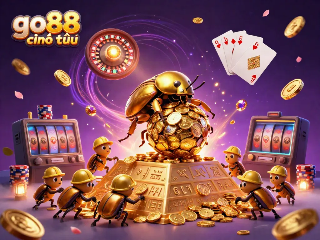 Experience dynamic gaming excitement with go88 chính thức, featuring golden assets and lively casino elements.