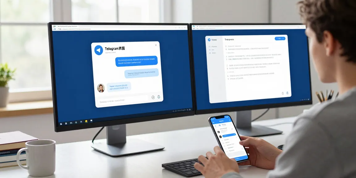 Telegram Chinese Version setup on a modern tech workspace with user-friendly language options.